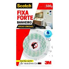 FITA FIXA FORTE 24MMX1,0M BANHEIRO 3M
