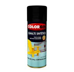 TINTA SPRAY ESMALTE SINTÉTICO ALTO BRILHO PRETO FOSCO 350ML COLOGIN

