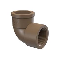 JOELHO DE REDUÇÃO 90° SOLDÁVEL COM ROSCA PVC MARROM 32MM X 3/4” TIGRE