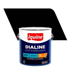 TINTA ESMALTE BRILHANTE 3,6 LITROS DIALINE ANTIFERRUGEM PRETO - REF. 348205701 - IQUINE