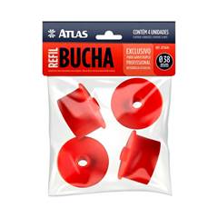 REFIL BUCHA PLÁSTICA PARA GARFO DUPLO 4 PEÇAS VERMELHO ATLAS / REF. AT3646