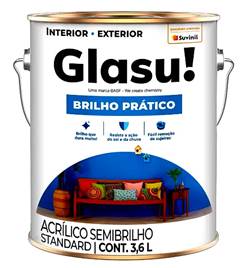 TINTA ACRILICA SEMI BRILHO GELO 3,6L BALDE - GLASU