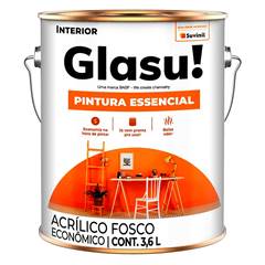 TINTA GLASU ACRÍLICA ECONÔMICO ESSENCIAL FOSCO GALÃO 3,6L BRANCA NEVE