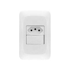 PIAL LINHA POP BR 1 INTERRUPTOR PARALELO + TOMADA 2P+T 10A