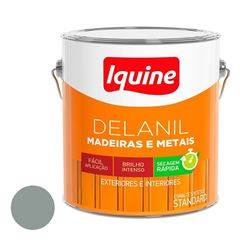 TINTA ESMALTE BRILHANTE DELANIL MADEIRAS E METAIS 3L CINZA MÉDIO IQUINE / REF. 195200782