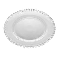 PRATO PARA SOBREMESA DE CRISTAL CORAÇÃO 28CM LYOR / REF. 1505