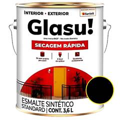 ESMALTE SINTÛ¿TICO BRILHANTE GLASU GALÃO 3,6L PRETO