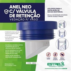ANEL VEDACAO COM VALVULA RETRACAO PARA VASO ESTRELA