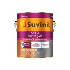 ESMALTE SINTÉTICO BRILHANTE SUVINIL COR&PROTEÇÃO A BASE SOLVENTE GALÃO 3,6L TABACO