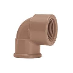 JOELHO DE REDUÇÃO 90° SOLDÁVEL COM ROSCA PVC MARROM 25MM X1/2 AMANCO