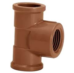 TE DE REDUÇÃO SOLDÁVEL COM ROSCA PVC MARROM 25MM X 1/2 AMANCO