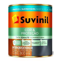 ESMALTE COR E PROTECAO BASE AGUA BRILHANTE 900ML PRETO