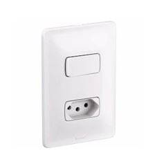 INTERRUPTOR 4X2 1T PARALELO+TOMADA 2P+T 10A ZEFFIA BRANCO - REF.680114 - PIAL