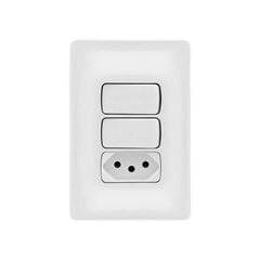 PIAL ZEFFIA LINHA BR 2 INTERRUPTORES PARALELOS + TOMADA 2P+T