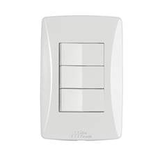 INTERRUPTOR 3 SECÕES SIMPLES BRANCO T-E3MP/81014 PETRA MEC-TRONIC